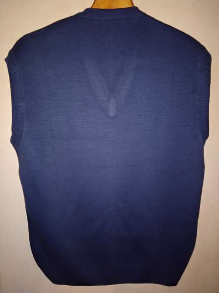 Новый свитер без рукавов, серо-синий, размер 50, рост 4 в фото 3