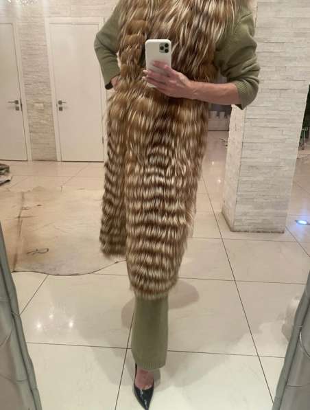 Жилетка длинная рысь