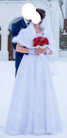 Кружевное свадебное платье + накидка в Москве фото 3
