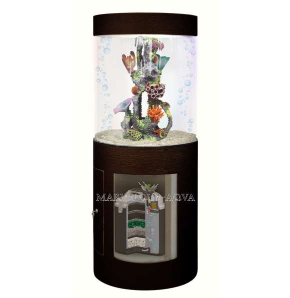 Цилиндрический аквариум 90л Marvelous в Челябинске фото 4