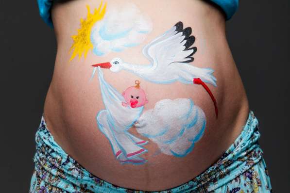 Пузи арт. Рисунки на животиках беременных - боди арт в Томске фото 3