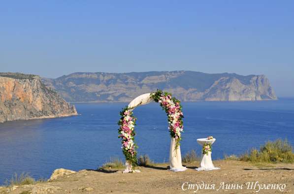 Выездная церемония в Крыму. Выездная свадьба, свадебная арка в Симферополе фото 20