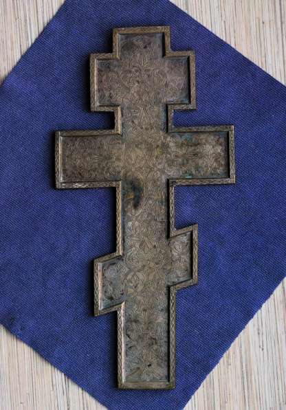 Старообрядческий киотный крест с эмалями. Русский Север, 18в в Санкт-Петербурге фото 7