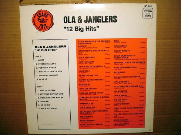 Пластинка виниловая Ola And The Janglers – 12 Big Hits в Санкт-Петербурге фото 5