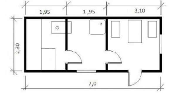 Каркасная мобильная баня 7x2,3 в Москве фото 3