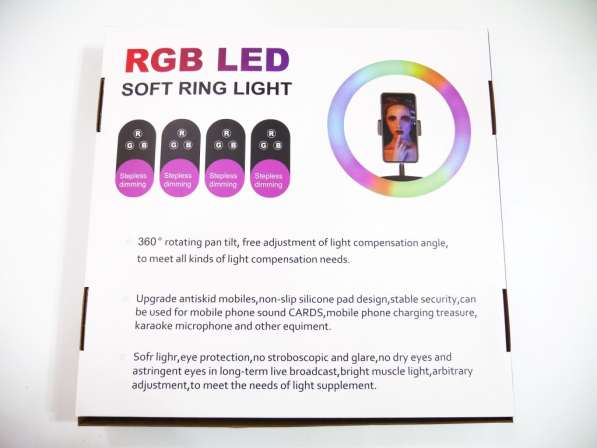 Кольцевая LED лампа RGB MJ38 38см 220V 1 крепл. тел USB в фото 7