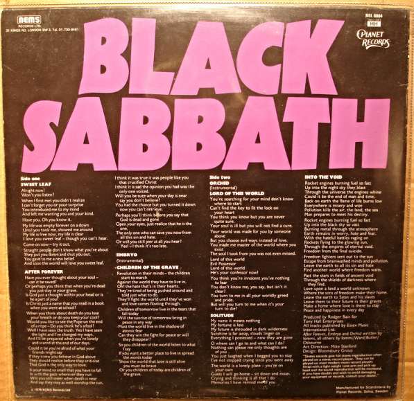 Пластинка виниловая Black Sabbath - Master Of Reality в Санкт-Петербурге