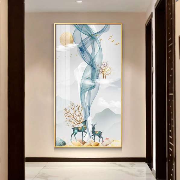 Abstract art Deco Modern style glass painting в фото 3