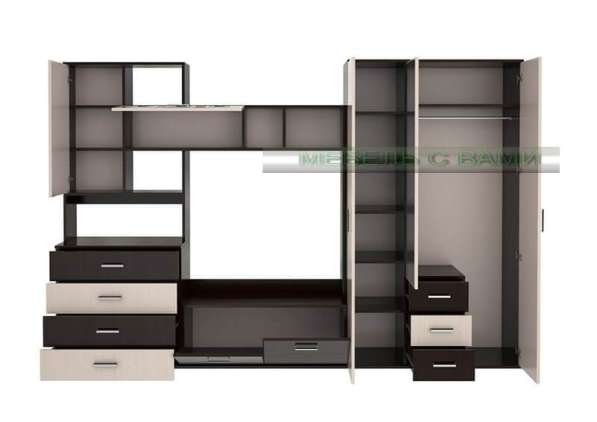 Стенка Белла с трехстворчатым шкафом в Москве фото 3