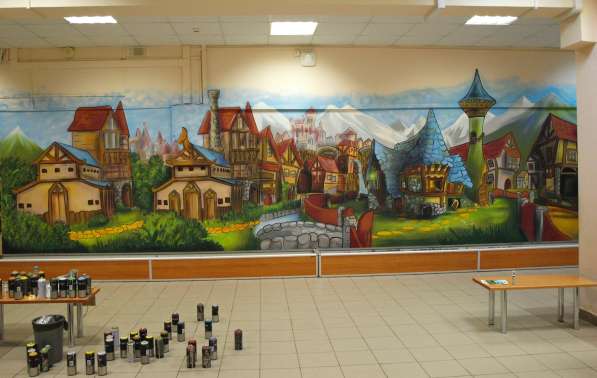 Художественное оформление, граффити, роспись стен в Москве фото 12