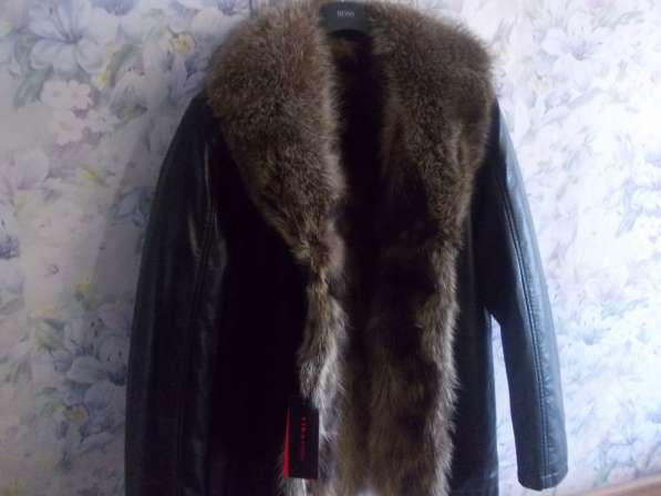Кожаная куртка с мехом волка в Москве фото 4