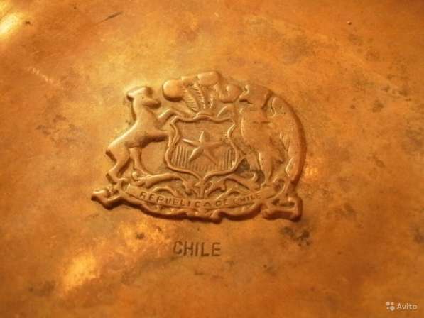 Пепельница Д10см винтаж красная медь Чили Chile в Москве