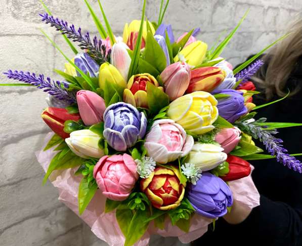 Мыло ручной работы букет тюльпаны в Новочебоксарске фото 5