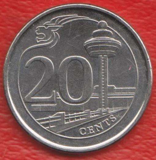 Сингапур 20 центов 2013 г