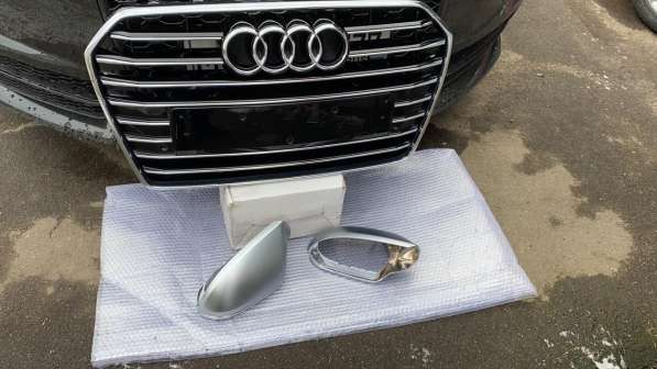 Решетка на Audi A6 C7 рестайлинг+ накладки на зеркала