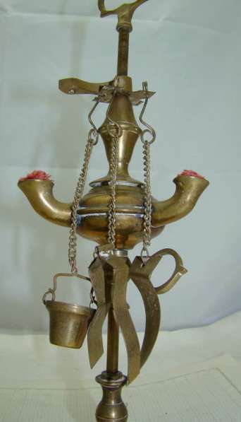 Лампа масляная старинная с принадлежностями (P279) в Москве фото 3
