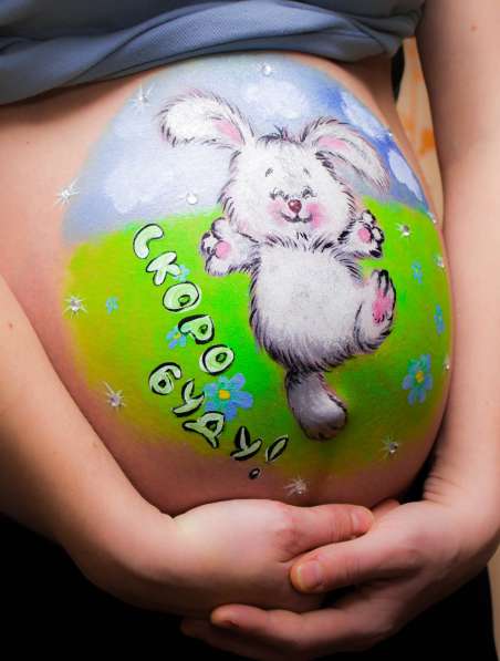 Пузи арт. Рисунки на животиках беременных - боди арт в Томске фото 4