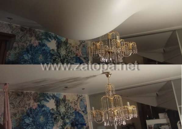 Слив воды с натяжного потолка в Москве фото 5