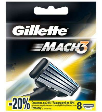 Кассеты для станка Gillette Mach3 8шт.