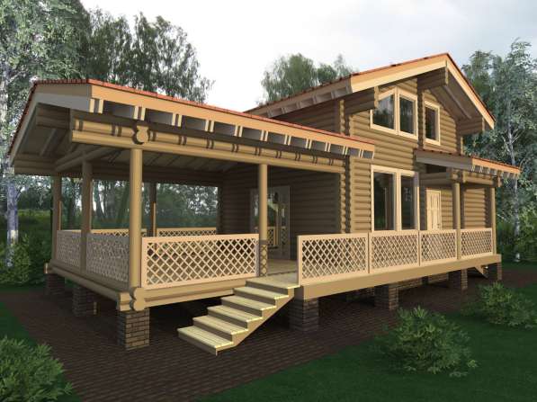 Дом-баня из оцилиндрованного бревна СВЕТОЗАР.- 105 в Москве фото 8