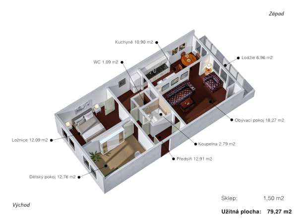 Продажа трехкомнатной квартиры в Праге 5 в 