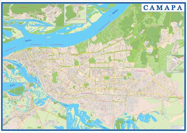 Настенная карта Самары 2,0х1,40 м в Самаре фото 17