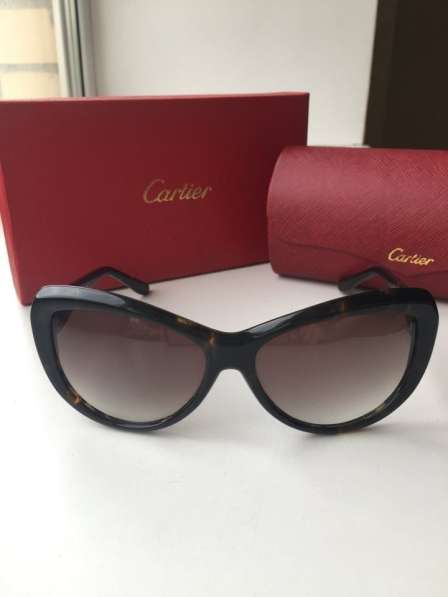 Очки новые Cartier копия люкс коричневые леопард чехол салфе