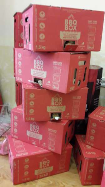 Уголь древесный в барбекю боксах в 