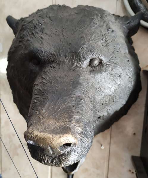 Бронзовая голова медведя, современная бронза в Ставрополе фото 6