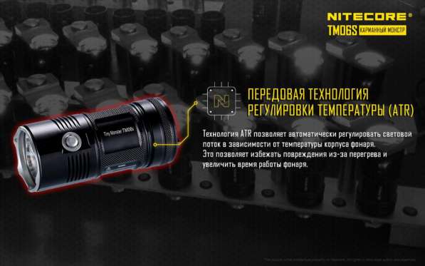 NiteCore Яркий аккумуляторный фоанарь - NiteCore TM06S в Москве фото 5