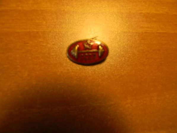 Значок.Спорт.СССР тяжелая атлетика, штанга),1950-е г, бронза в 