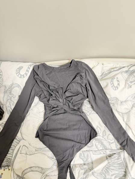 Боди женское серое