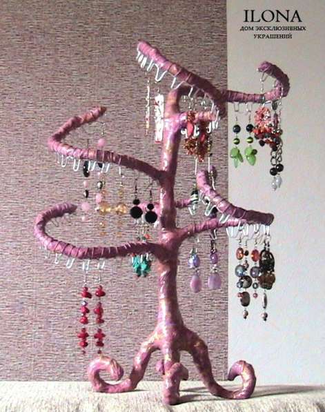 Подставка для серег «Розовое Дерево» ручной работы