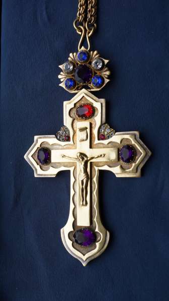Старинный наградной наперсный крест с украшениями. XIX век в Санкт-Петербурге фото 12