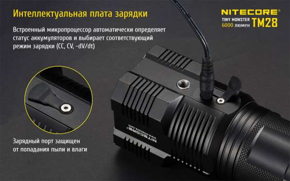 NiteCore Поисковый фонарь TM28, со встроенным З/У + Аккумуляторы IMR 3100mA (комплект) компании NiteCore в Москве фото 9