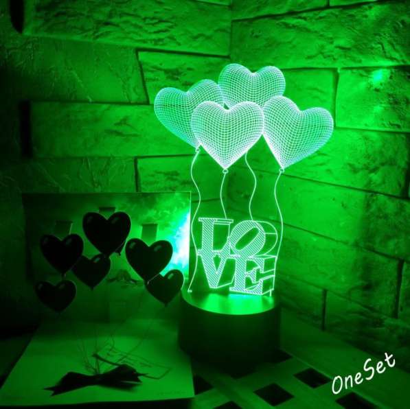 3D светильник шарики сердечки в Москве