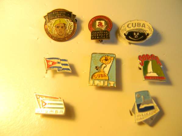 Значок.Куба:Brigadas,CUBA INIT,SOROA,Дружба,HABANA, Фидель К