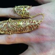 Модное кольцо на 2 пальца, в Москве