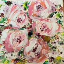 Картина маслом. Садовые розы, в Москве