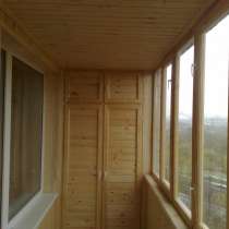 Отделка 6 м балкона деревянной вагонкой, в Реутове