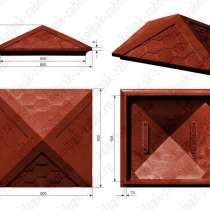 Колпак ППК на столб 2х2 кирпича "Гибкая черепица" 535х535х43, в Санкт-Петербурге