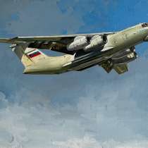 Самолёт Ил-76 картина маслом, в г.Москва
