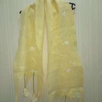Желтый ажурный шерстяной шарф, в г.Минск